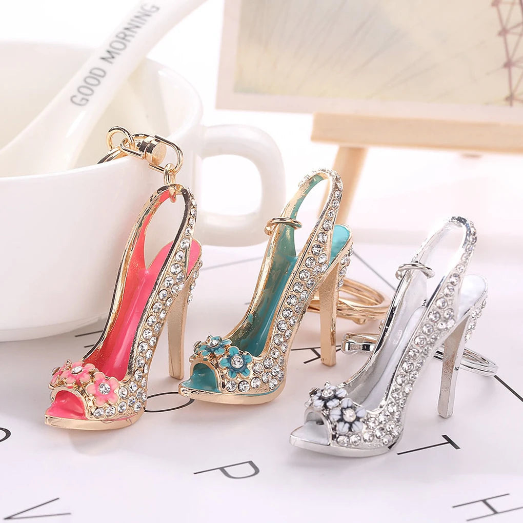 High Heels Rhinestone Keychain