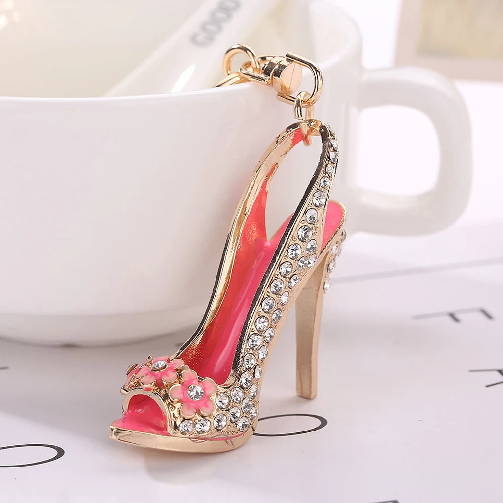 High Heels Rhinestone Keychain