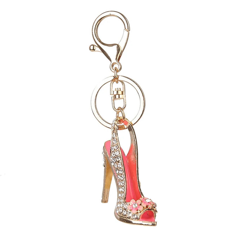 High Heels Rhinestone Keychain