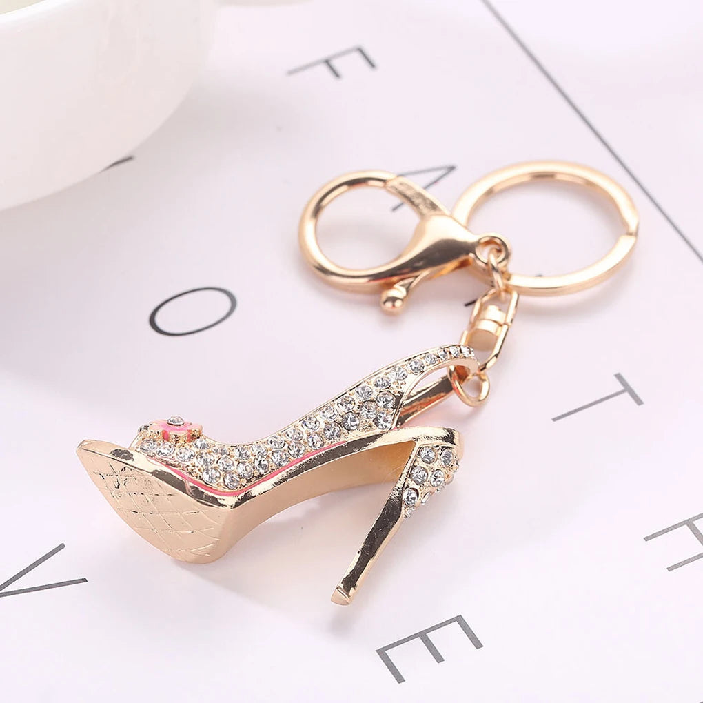 High Heels Rhinestone Keychain